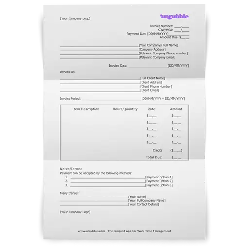 Free Blank Invoice Template Download