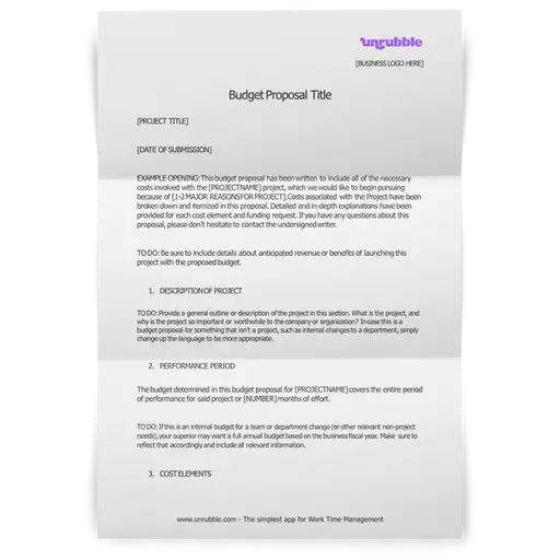 Project Budget Proposal - Template & Sample [FREE Download] (Word)