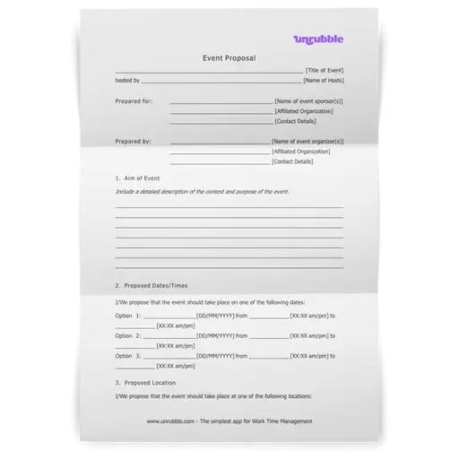 Sample Event Proposal Template Download