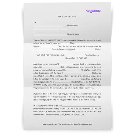 Eviction Notice Template: Free Download | Unrubble Templates