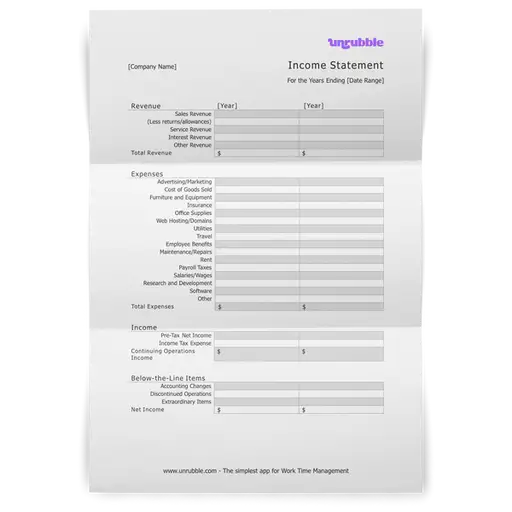 Income Statement Template
