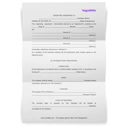 Operating Agreement Template Free Download