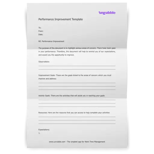Performance Improvement Template [Free Download]