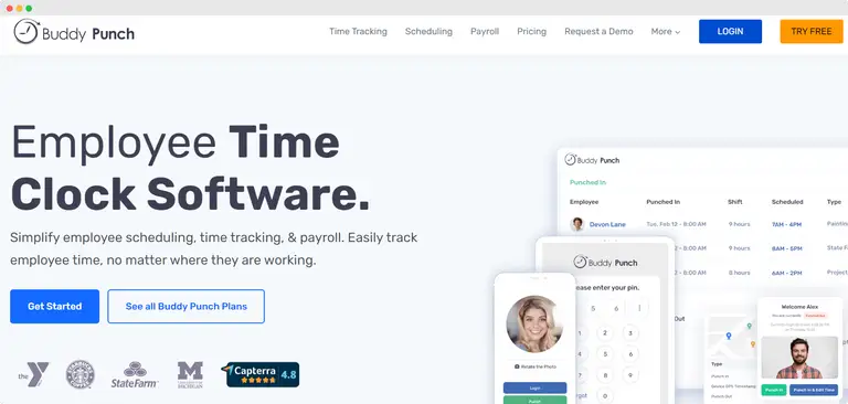 Buddy Punch time clock kiosk
