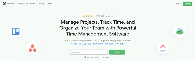 Everhour - Toggl Track alternatives