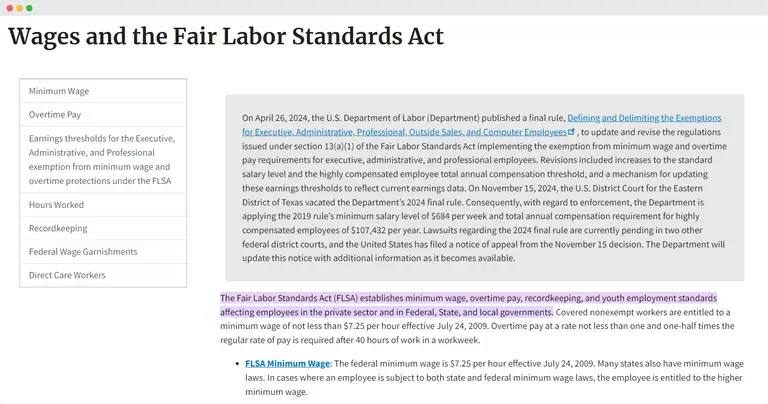 Fair Labor Standards Act