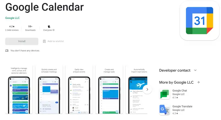 google calendar