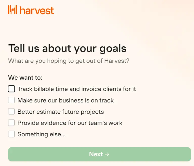 harvest time tracking