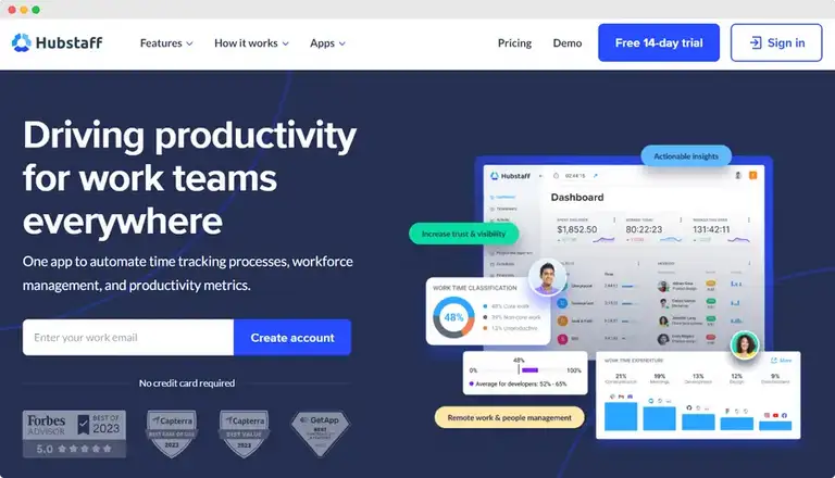 Hubstaff remote employee time tracking