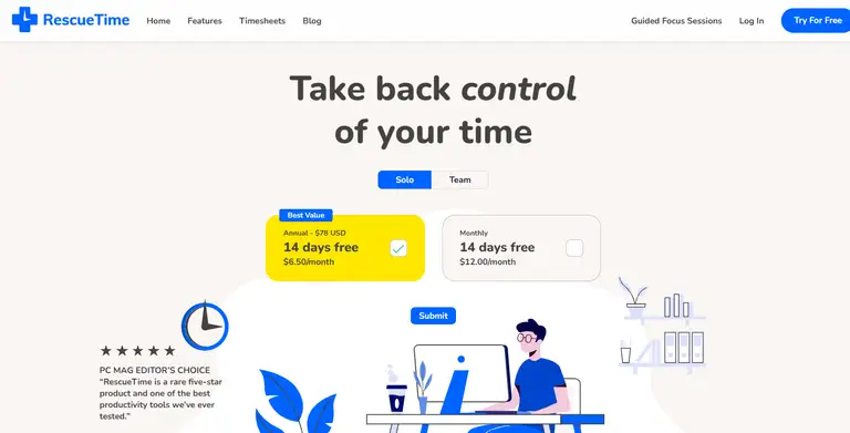 RescueTime - Toggl Track alternatives