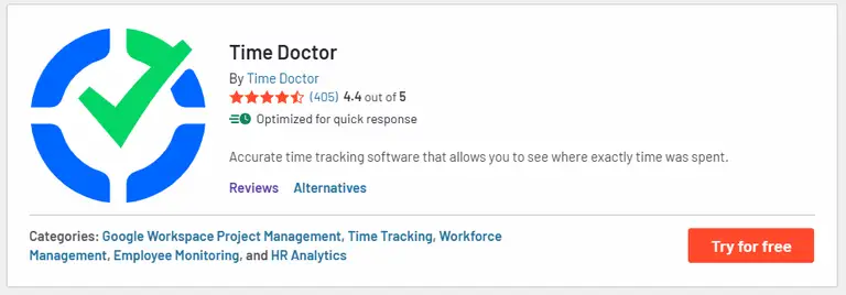 Time Doctor review as Toggl Track alternatives