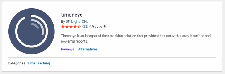 Timeneye review as Toggl Track alternatives