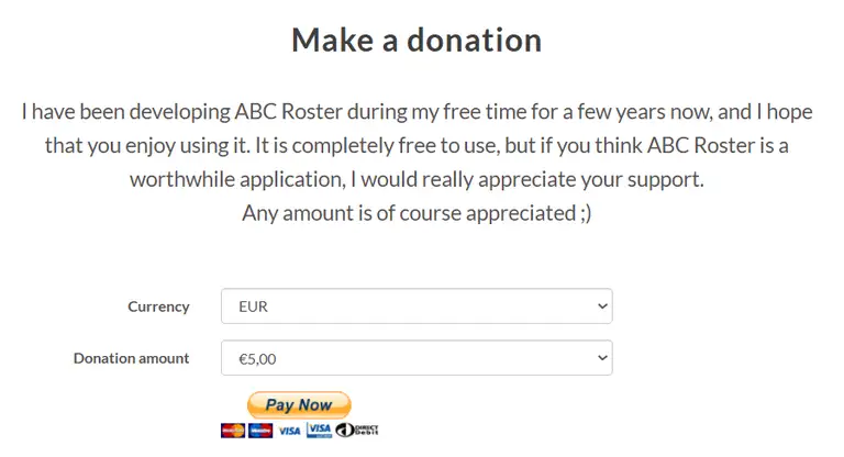 ABC Roster make a donation
