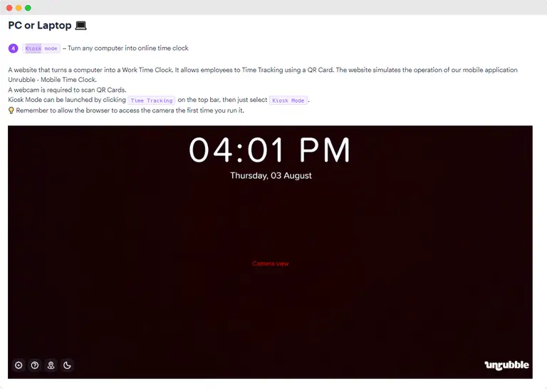best time clock kiosk