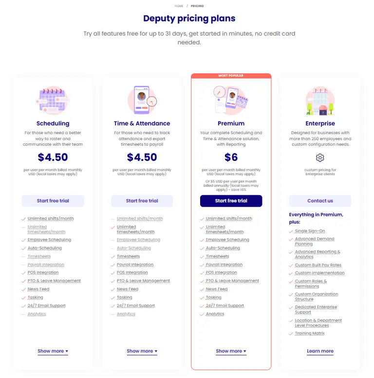 Deputy pricing