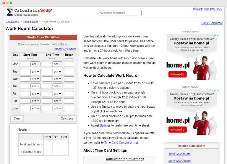 labor time calculator