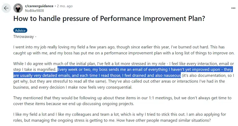 performance improvement plan PIP