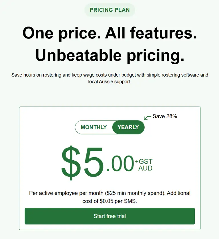 RosterElf pricing