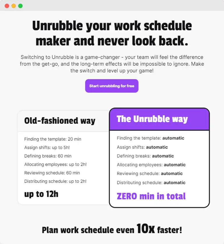 Sling schedule alternatives