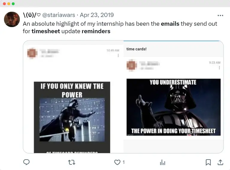 the timesheet reminder