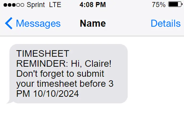 the timesheet reminders