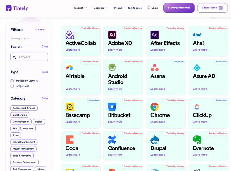 Timely integrations