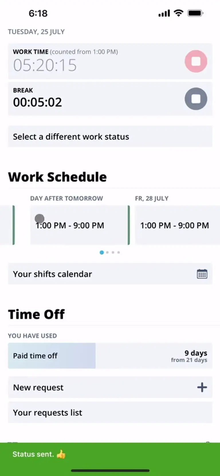 Work schedule