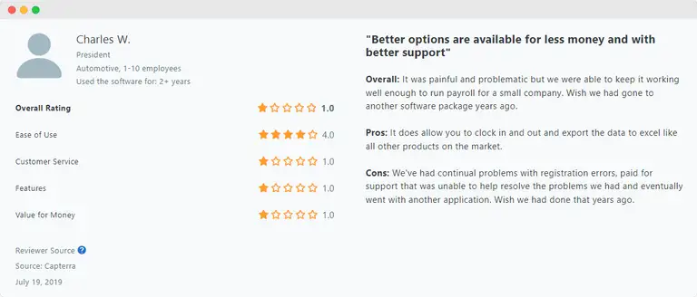 TimeClock MTS alternative