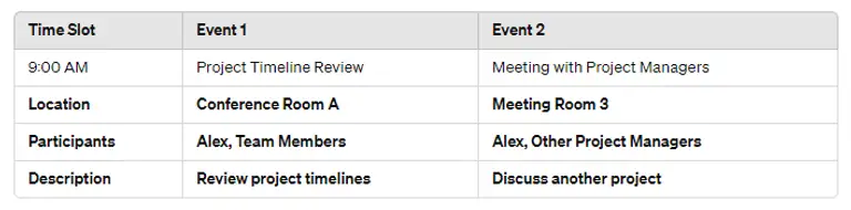 schedule conflict