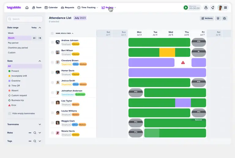 time and attendance tracking