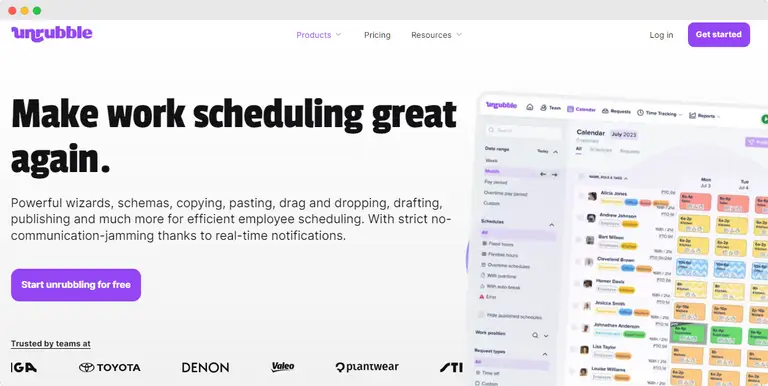 work schedule template