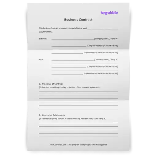 Business Contract Template Contract Agreements Formats 18 Printable