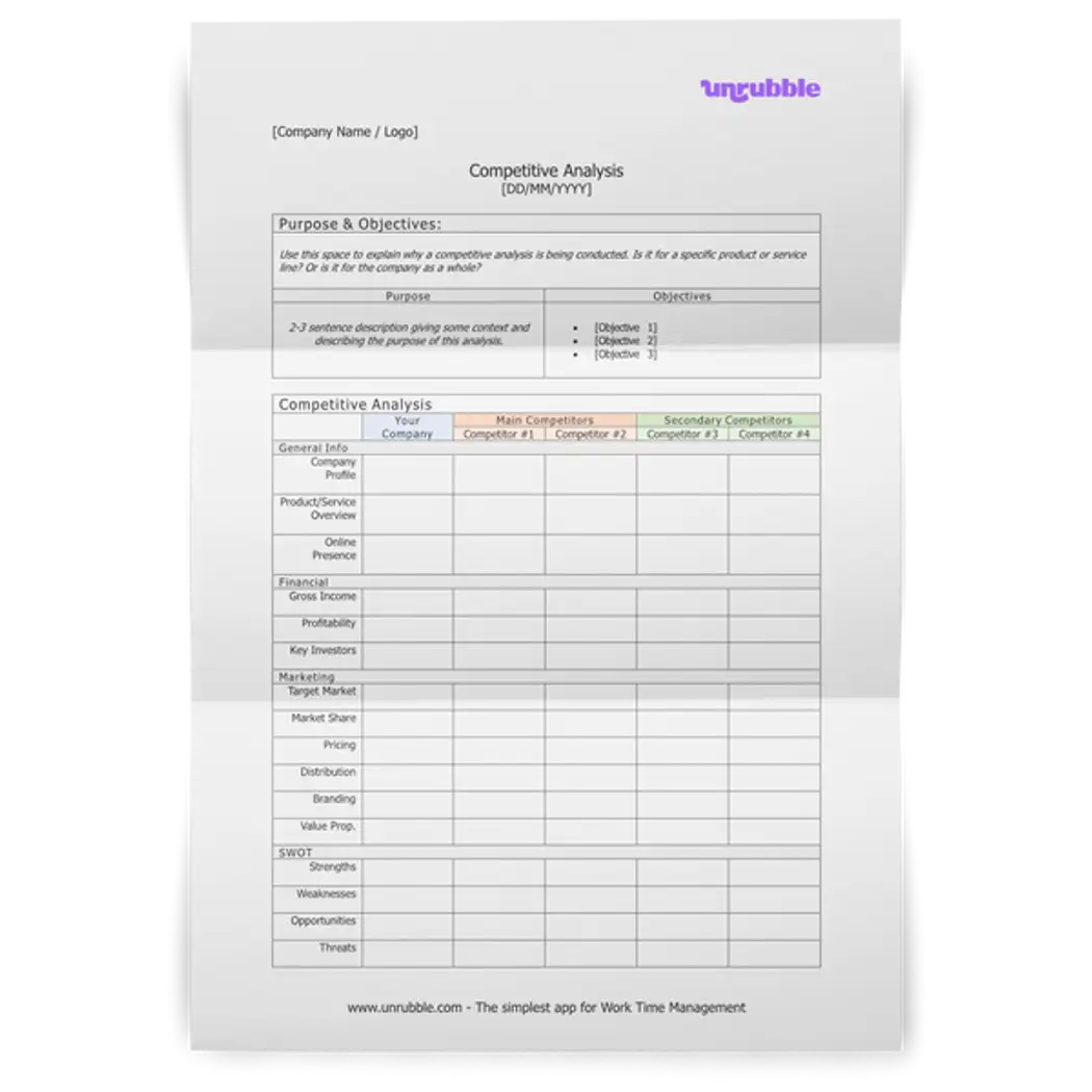 Compression Analysis Template Competitive Analysis Template: Download Free | Unrubble Templates